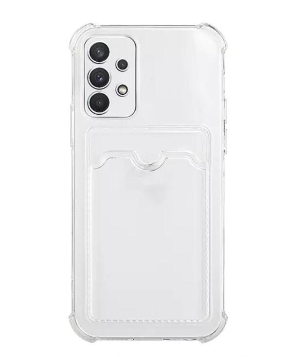 Чехол-силикон с закрытой камерой с визитницей для Samsung A73/5G прозрачный