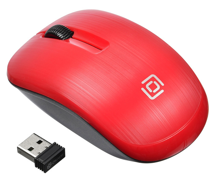 Мышь Oklick 525MW черный/красный оптическая (1000dpi) беспроводная USB для ноутбука (3but)