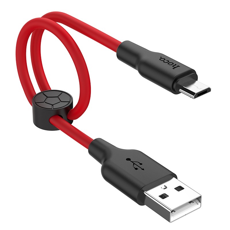 USB-кабель Micro USB Hoco X21 Plus черно-красный 25 см