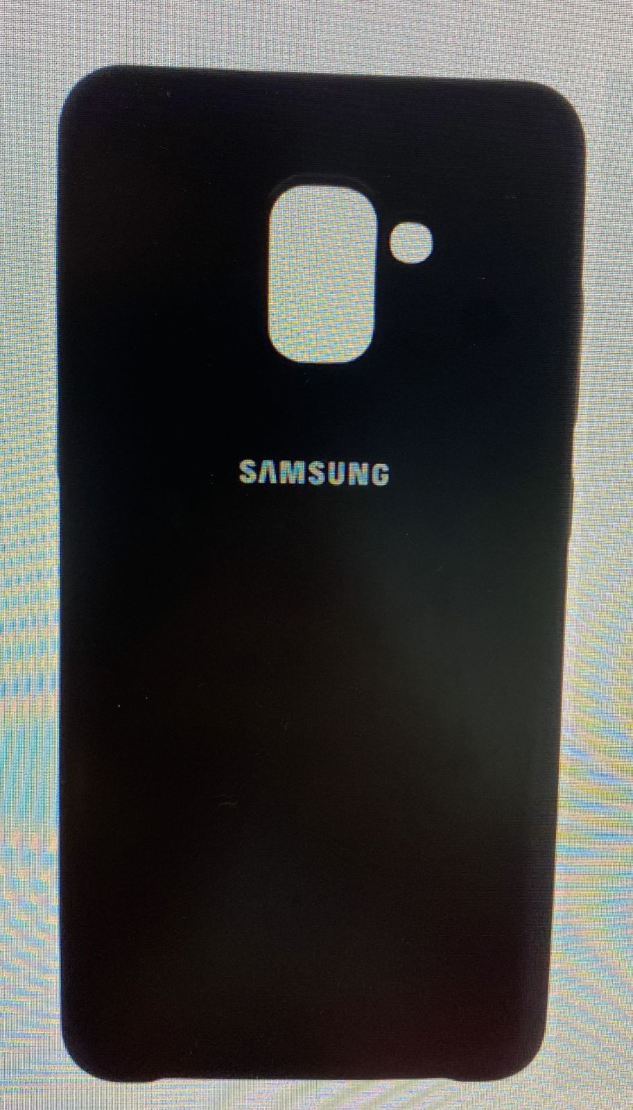 Силикон Samsung A730 A8 Plus 2018 Тире-точка черный