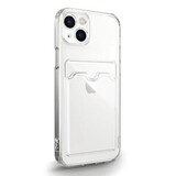 Силикон Apple iPhone 13-Pro 6.1 с визитницей прозрачный белый