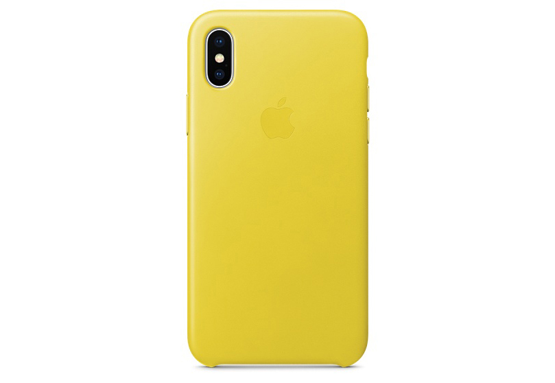 чехол APPLE Кожаный Leather Case для iPhone X, цвет (Spring Yellow) жёлтый бутон