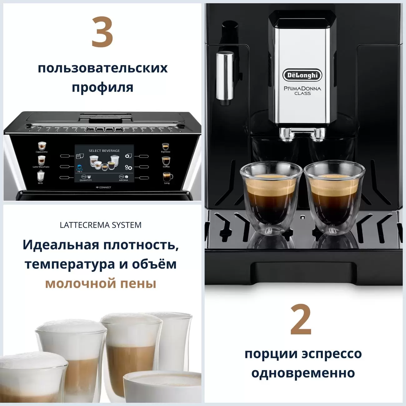 Автоматическая кофемашина DeLonghi ECAM550.65.SB Primadonna Class, черный