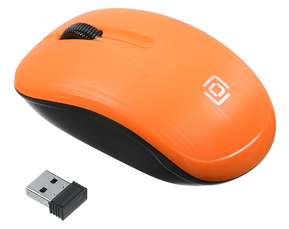 Мышь Oklick 525MW черный/оранжевый оптическая (1000dpi) беспроводная USB для ноутбука (3but)