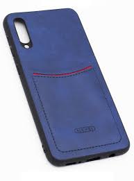 Задняя накладка Samsung Galaxy A50 Monarch MT-04 Кожа с Визитницей Синий