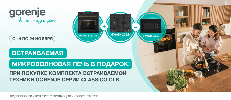 Встройка в подарок Gorenje