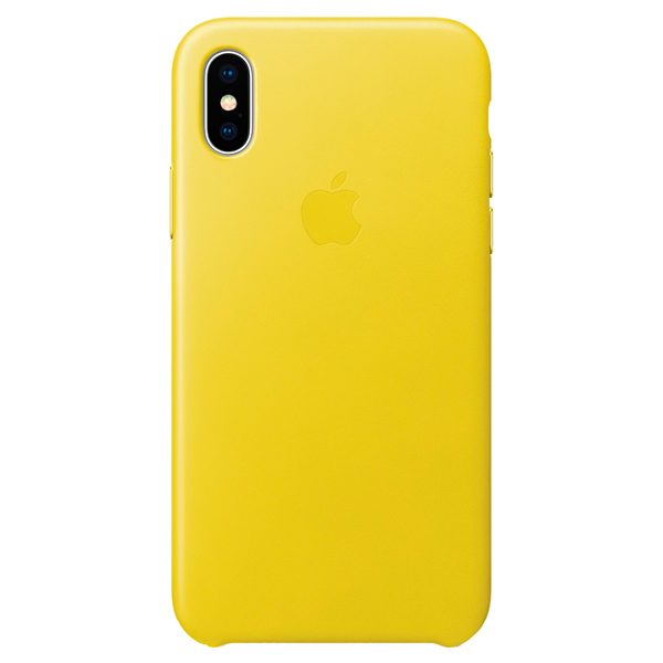 чехол APPLE Кожаный Leather Case для iPhone X, цвет (Spring Yellow) жёлтый бутон