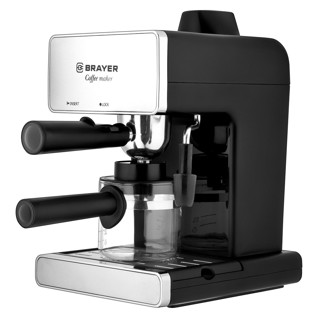 Кофеварка рожковая BRAYER BR1103, черный/серебристый