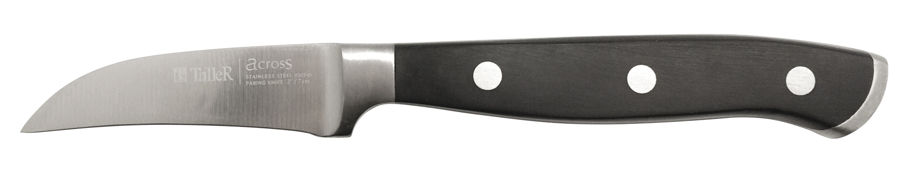 22026 TalleR Нож для чистки изогнутый, черный/серебристый