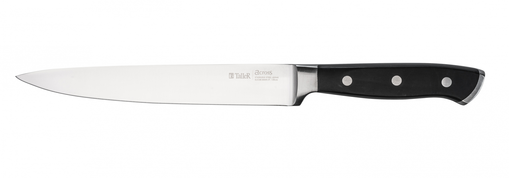 Нож для нарезки TalleR TR-22021 «Акросс» длина лезвия 20 см, черный
