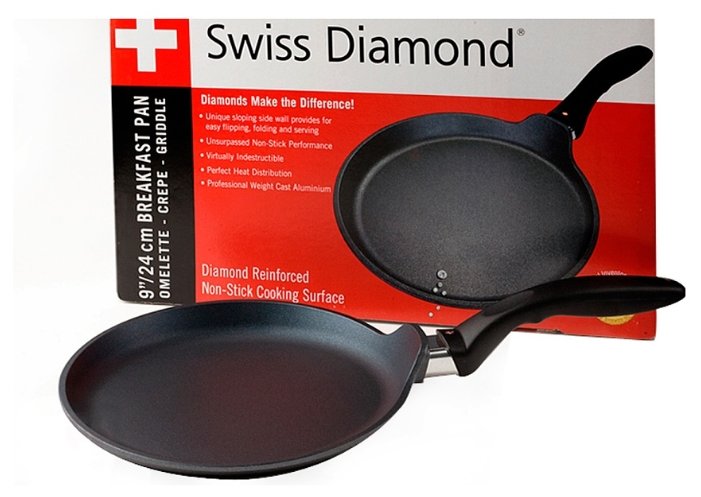 Сковорода блинная Swiss Diamond Classic 6224, 24 см, черный