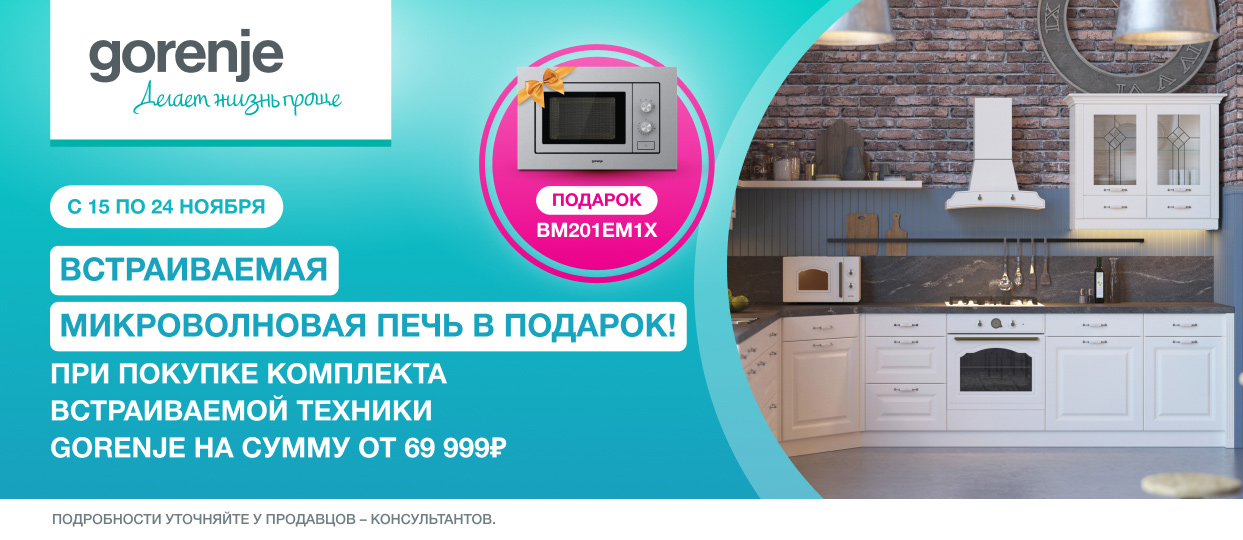 Встройка в подарок Gorenje от 69